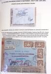 Collection d'exposition montée sur 80 pages : le courrier aérien d'Indochine de 1939 à 1954. Cet ensemble très fouillé comprend la période septembre 1939 - juin 1940 (censures, etc…), les relations aériennes sus