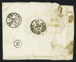 N°36 + 37 OBL  étoile 23 + CAD "Paris rue Aligre" (23 janv 71) sur ballon monté pour Bruxelles (Le Torricelli). Quelques rousseurs
