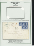1854-1862, Sélection de 15 lettres affranchies avec
