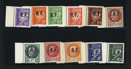 POITIERS n°2 à 12, surcharge RF Type IV, les 11 valeurs,