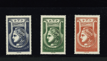 Les 3 timbres de taxe-radiodiffusion, neufs **, TB