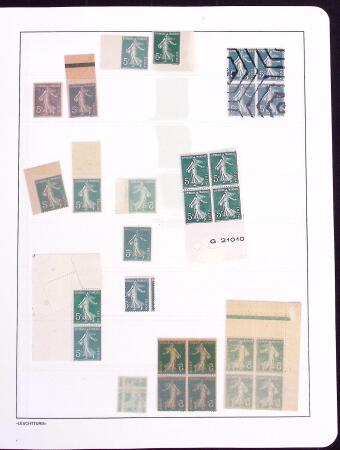 1906-1914, Collection sur la Semeuse avec de nombreuses