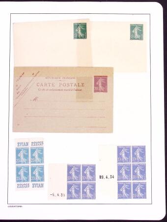 1906-1914, Collection sur la Semeuse avec de nombreuses