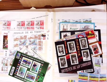1960-2013, lot de faciales en carnets, BdF, bloc de