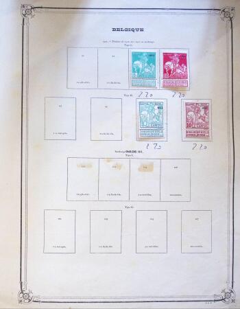 1890-1943, Small selection of Belgium on pages including