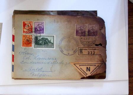 1936-37, Lot of 9 "Crash Covers" or damaged covers by