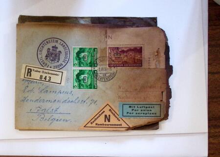 1936-37, Lot of 9 "Crash Covers" or damaged covers by