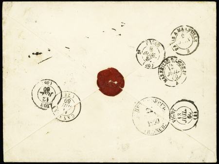 1860 (22 June) Double-weight stampless envelope from