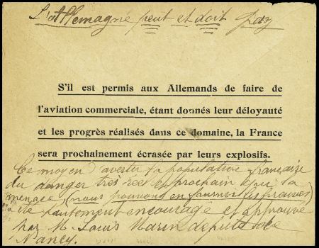 N°140 OBL St Raphaël Var (1912) sur porte-timbre anti-militariste rouge "Guerre à la guerre - pas un homme - pas un centime pour le militarisme" sur lettre pour Bruxelles avec étiquette anti-allemande et vignette pou