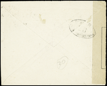 N°140 OBL Lyon (11.1.1917) sur lettre pour Petrograd