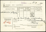 N°140, 2 pièces, OBL CAD "Colmar Haut-Rhin" (1920) sur formulaire en allemand de changement d'adresse pour les journaux adressé à Strasbourg. Tarif rare. TB