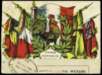 N°140 OBL CAD "Tresor et postes 502" (1917 - Salonique) sur belle carte-lettre FM pour Genève avec cachet ovale noir "Armée d'Orient censure militaire 43". TB