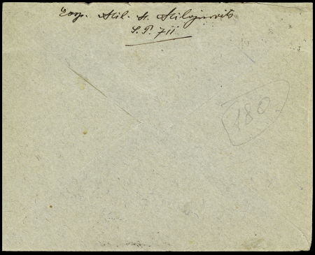 N°140 en paire avec surcharge "Postes serbes" OBL CAD "tresor et postes 504" (1918) sur lettre recommandée pour Genève avec censure serbe. TB