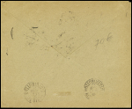 N°140, bande de 3, OBL CAD "Constantinople Galata poste francse" (1922) sur lettre commerciale pour Paris. TB
