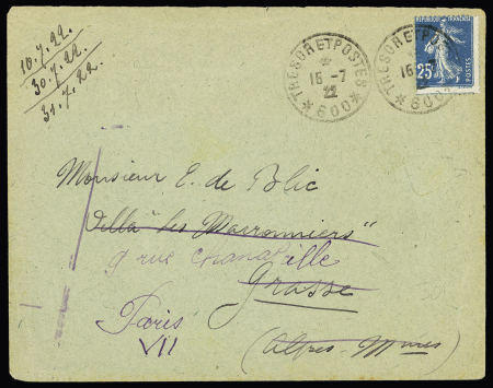 N°140 OBL CAD "Tresor et postes 600" (1922 - Beyrouth) sur lettre pour Paris. TB