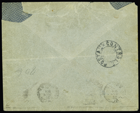 Cilicie n°82 à 84 OBL CAD "Adana 1" (1920) sur lettre à en-tête "administration des T.E.O Zone nord (Cilicie) Bureau Economique" sur lettre pour Lyon. TB
