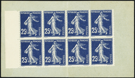 N°140 Carnet de 8 timbres monnaie - 25c semeuse bleue