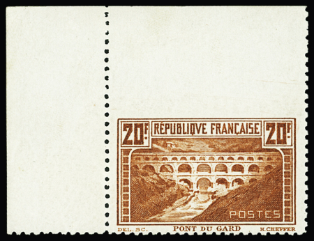 N°262Ba 20f Pont du Gard, dentelure 11 sur 3 côtés,