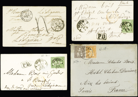 1850-1880, Lot de 14 lettres de ou pour la Suisse,