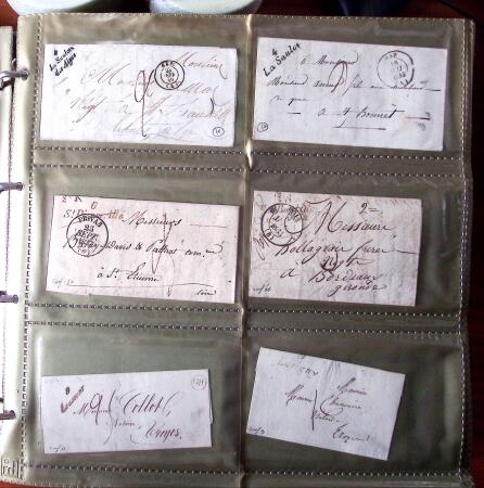 CURSIVES 1827-1854, Env. 340 lettres en classeur, dont