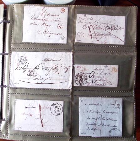CURSIVES 1827-1854, Env. 340 lettres en classeur, dont