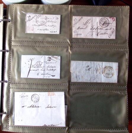 CURSIVES 1827-1854, Env. 340 lettres en classeur, dont