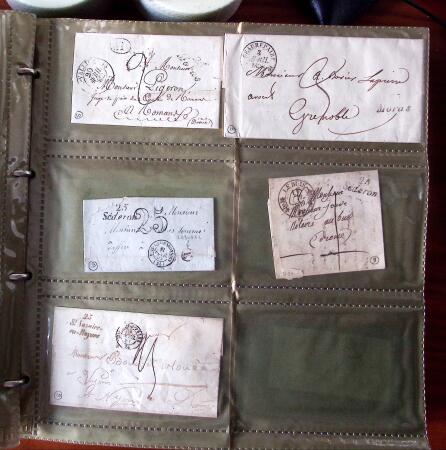 CURSIVES 1827-1854, Env. 340 lettres en classeur, dont
