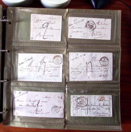 CURSIVES 1827-1854, Env. 340 lettres en classeur, dont
