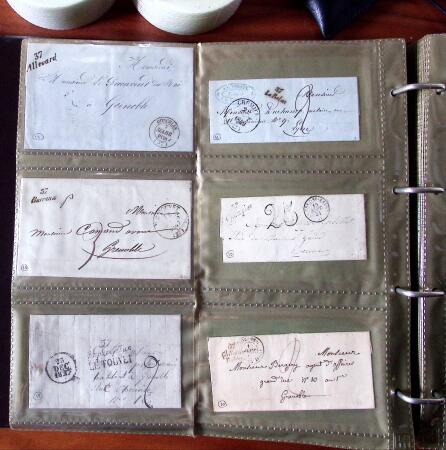 CURSIVES 1827-1854, Env. 340 lettres en classeur, dont
