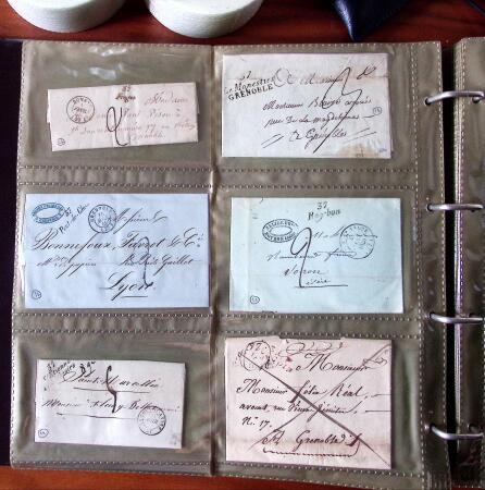 CURSIVES 1827-1854, Env. 340 lettres en classeur, dont