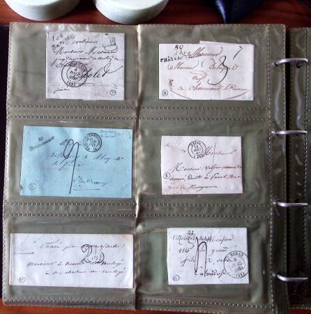 CURSIVES 1827-1854, Env. 340 lettres en classeur, dont