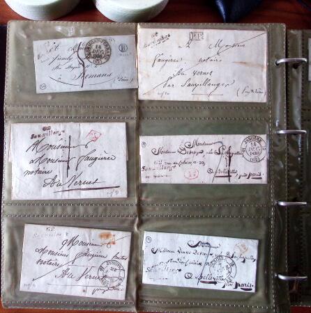 CURSIVES 1827-1854, Env. 340 lettres en classeur, dont
