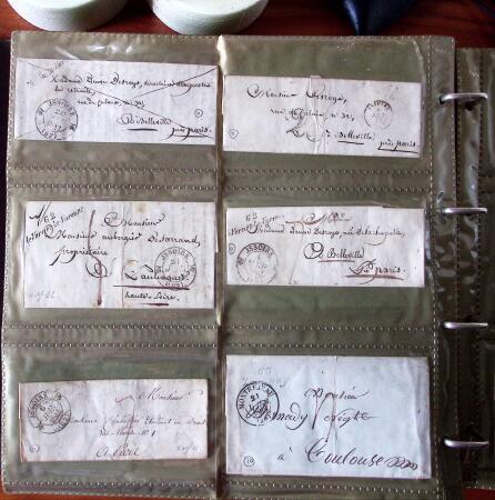 CURSIVES 1827-1854, Env. 340 lettres en classeur, dont