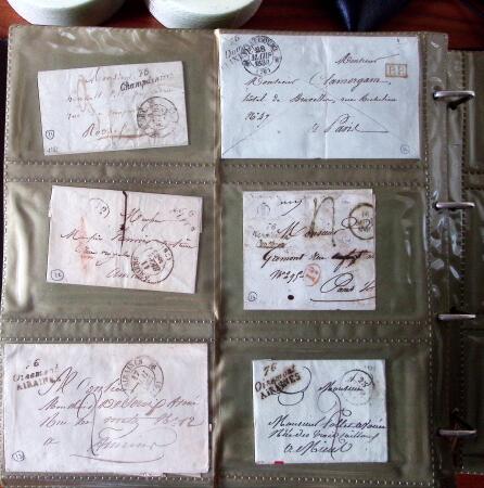 CURSIVES 1827-1854, Env. 340 lettres en classeur, dont