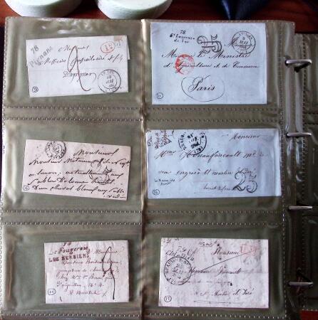 CURSIVES 1827-1854, Env. 340 lettres en classeur, dont