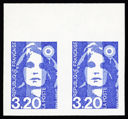 N°2623b 3f20 bleu Marianne de Briat, variété sans