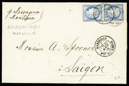 N°60 en paire, obl. CàD T17 Marseille 26 août 1876