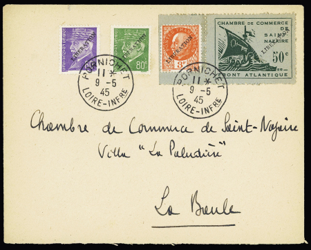 N°8b, plus n° 509, 513 et 521, tous surchargé "Libération"