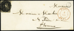 1850 (3 Oct.) Envelope from FOSSE 3 OCT 1850 to Florennes
