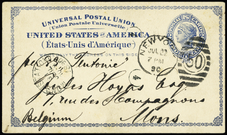 1896 Incoming Mail: Two postal stationery cards from