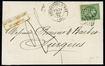 N°20 5c vert, obl. GC 3171 (Rochefort, Charente inférieure)