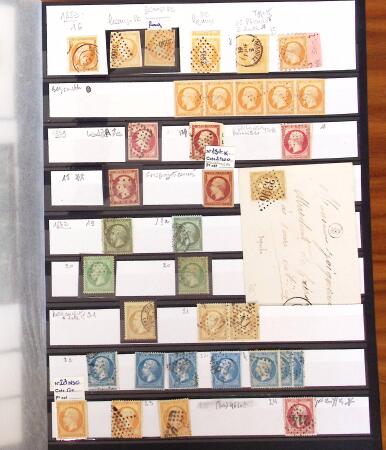 1849-1990, Collection de neufs et d'oblitérés débutant au N°1 Obl., 5Obl., 10* réimpression, avec de belles variétés de nuances, des paires, blocs, etc..