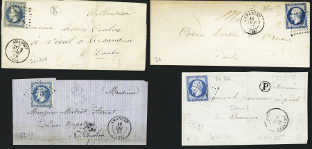 Amancey - 3 lettres et 1 devant : PC 56 (2) + BR "P"