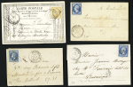 4 plis de Belleherbe dont n°22 OBL GC 428 OBL PC 990 et n°22 OBL GC 428, les 2 avec CAD T22. TB