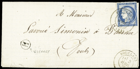 Bouclans - N°60 OBL CAD T17 (3 avril 1876) répété