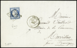 N°60 OBL GC 1287 + T17 Delle (1874) sur lettre. Rare et TB