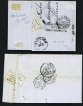 2 lettres AFF N°31 et 60 OBL GC 6043 + T24 Fesches le Chatel. TB