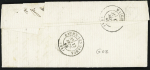N°29 OBL GC 1679 + T22 Goumois (1869) sur lettre, ind 20. Rare
