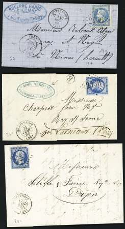 Montbenoit - 6 lettres avec PC 3814 (3 dont 1 avec