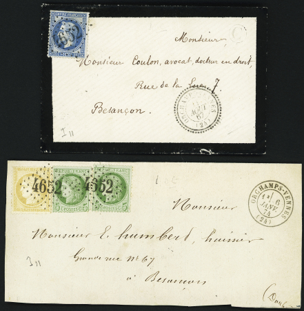 Orchamps - Vennes - 2 lettres : n°29 OBL GC 4652 +